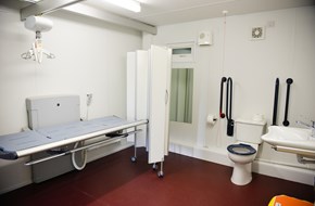 Interior of an accessible toilet